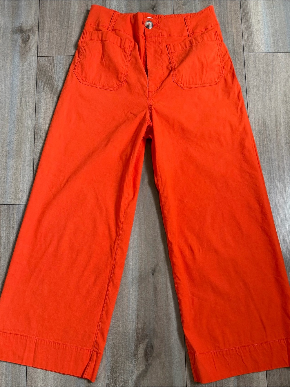 Maeve Bright Orange Cropped Wide-Leg Pants